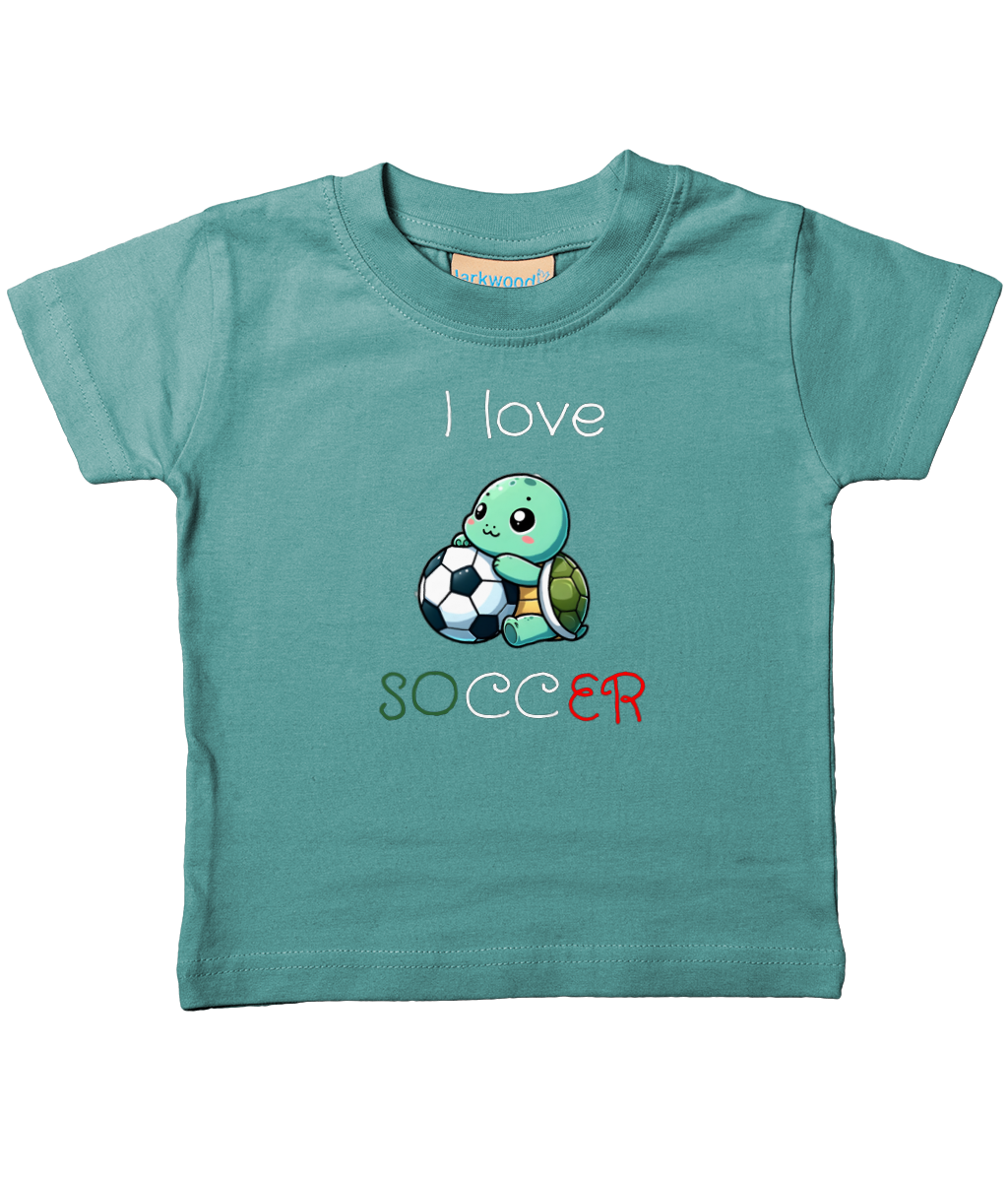 Baby T-Shirt - I love soccer - Piccolo Tifoso