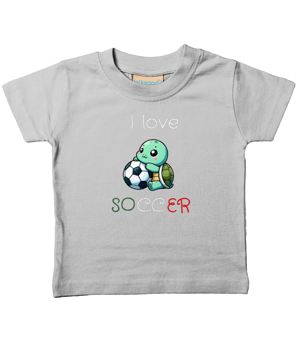 Baby T-Shirt - I love soccer - Piccolo Tifoso