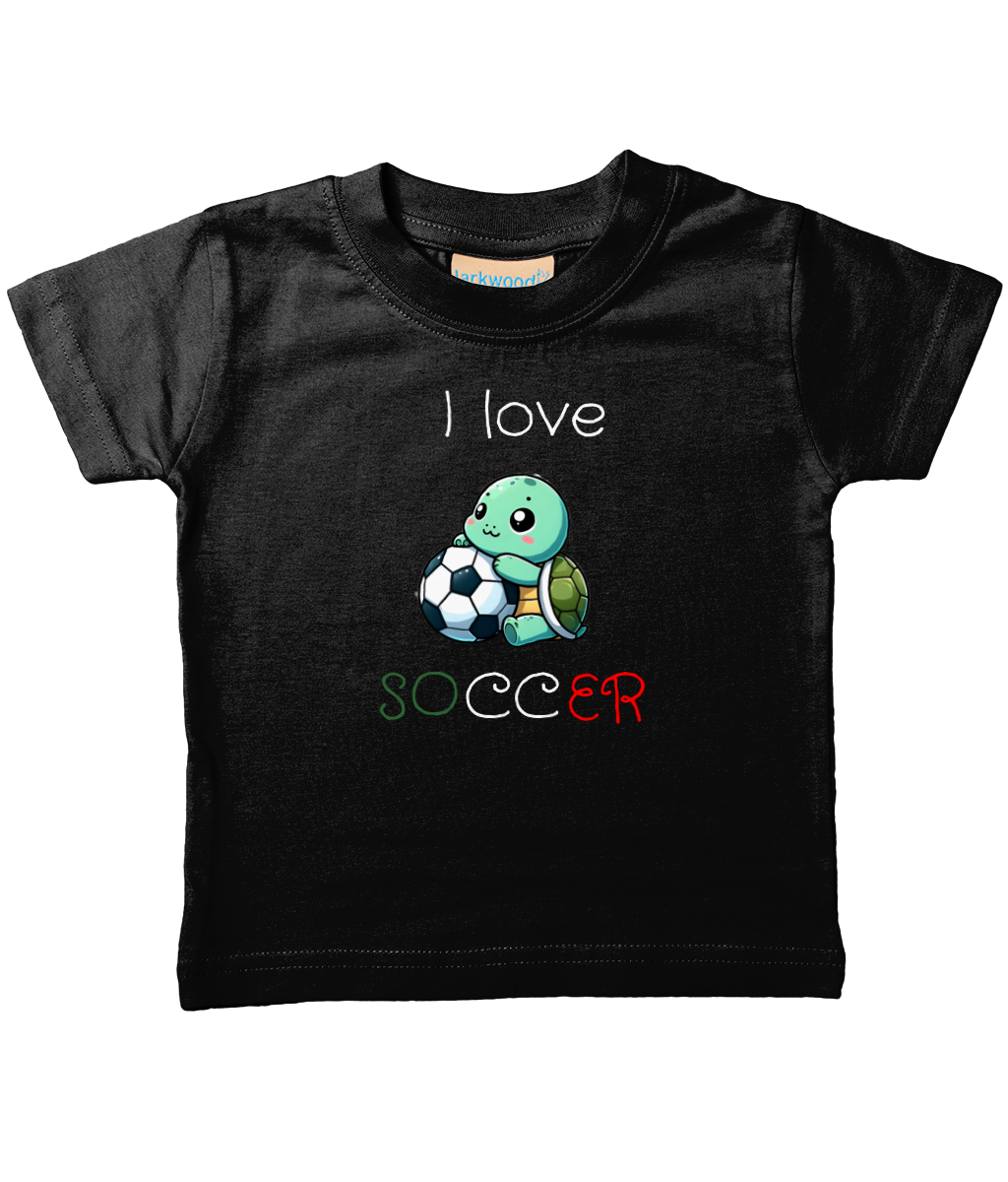 Baby T-Shirt - I love soccer - Piccolo Tifoso