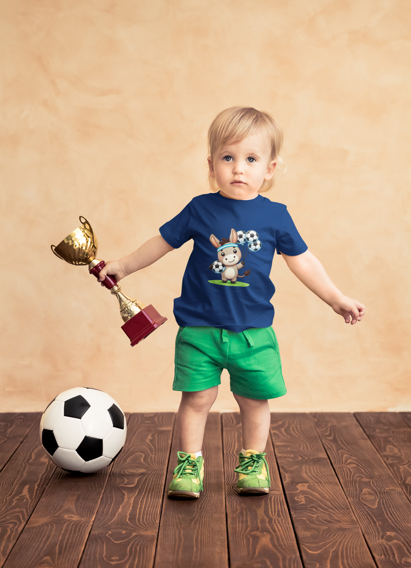 100% Cotton Baby T-Shirt - Asinello con palloncini (NB-6Y)