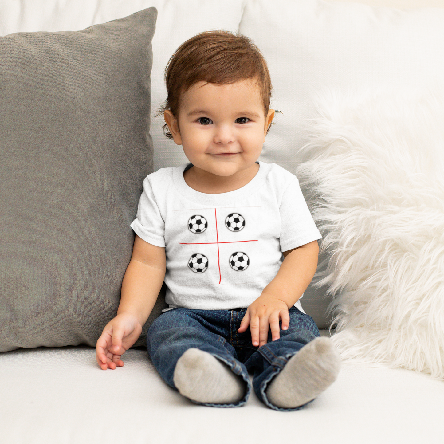 100% Cotton Baby T-Shirt - Quattro palline (NB-3Y)